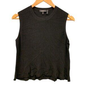 Theory Sleeveless Sweater Tank Women’s M Black Crew Neck Knit‎ Top Minimalist